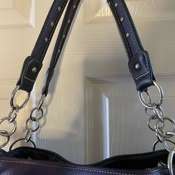 Purple and multi color Owl art and embroidery work  shoulder bag. - Picture 13 of 14